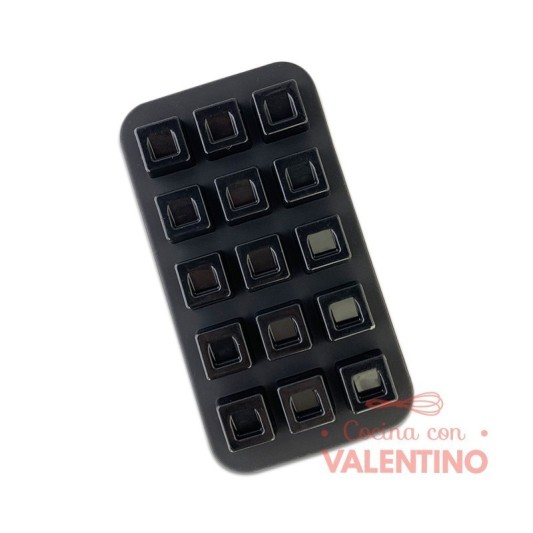 Molde Silicona Bombon Cuadrado NEGRO - 15 Un