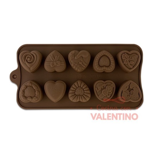 Molde Silicona Bombon Corazon Diseños Varios x10