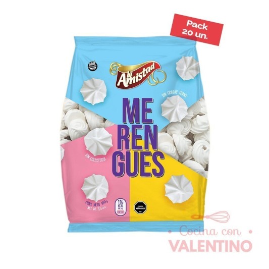 Merengue La Amistad Mediano Blanco - 100 Grs - Pack 20 Un.