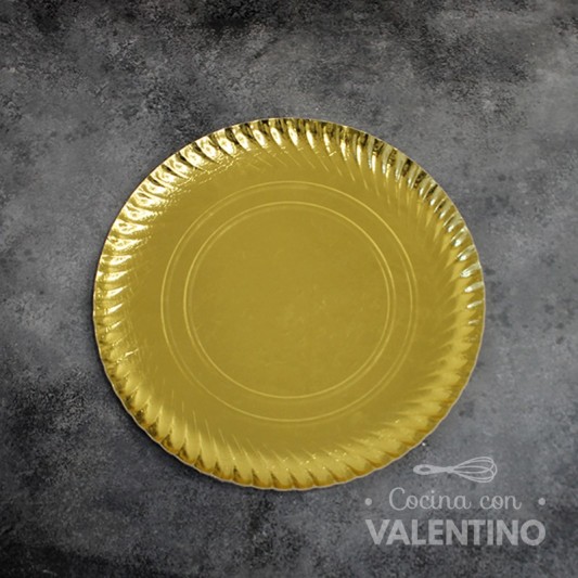 Plato Bandeja Carton Dorado (medida 28 CM)