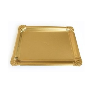 Plato Bandeja Carton Dorado (medida 18cm)