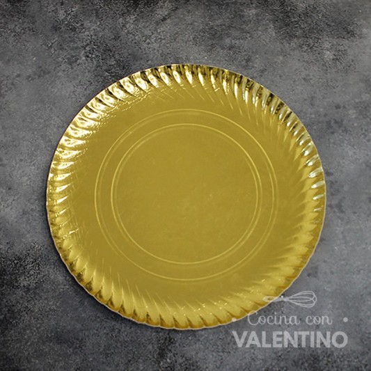 Plato Bandeja Carton Dorado (medida 32cm)