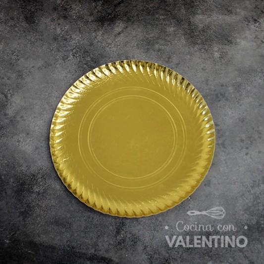 Plato Bandeja Carton Dorado (medida 25cm)