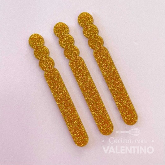 Palito Ice Pop Ruphas Espejo Dorado - 12 Un