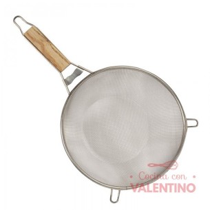 Colador Acero Mango Madera 24x38