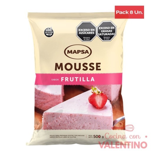 Mousse Mapsa Frutilla - 500 Grs - Pack 8 Un.