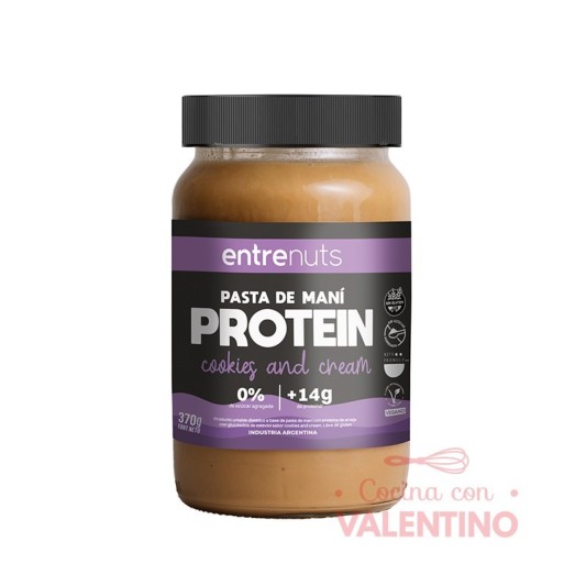 Pasta de Mani Entrenuts Protein Cookies and Cream - 370 Grs