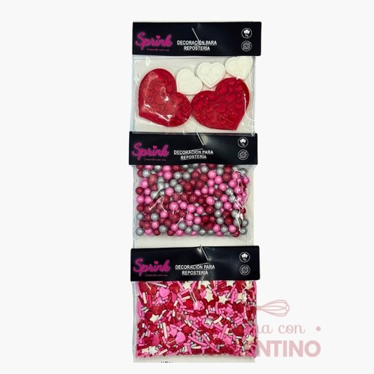 Blister Perlas + Brillos + Sprinkles Amor