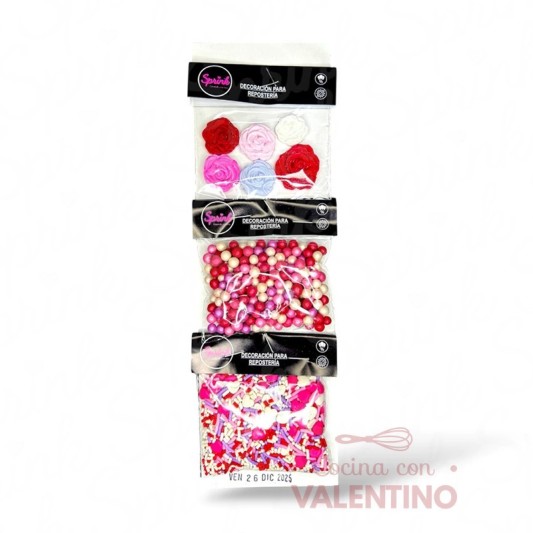 Blister Perlas + Brillos + Sprinkles Flores