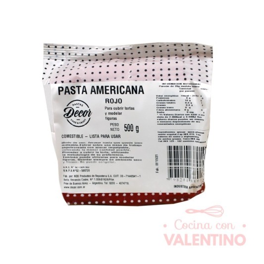 Pasta Americana Roja - 500 Grs