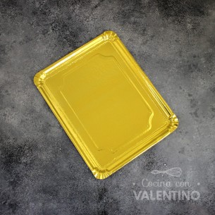 Plato Bandeja Carton Dorado (medida 24x34cm)