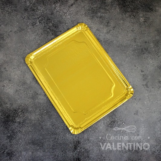 Plato Bandeja Carton Dorado (medida 24x34cm)