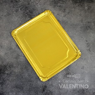Plato Bandeja Carton Dorado (medida 25x34cm)