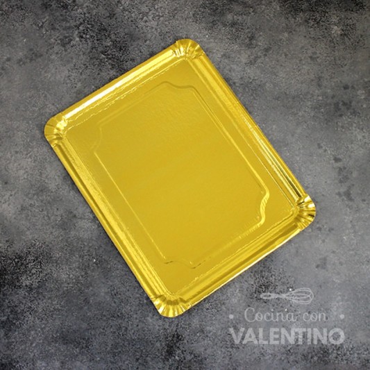 Plato Bandeja Carton Dorado (medida 25x34cm)