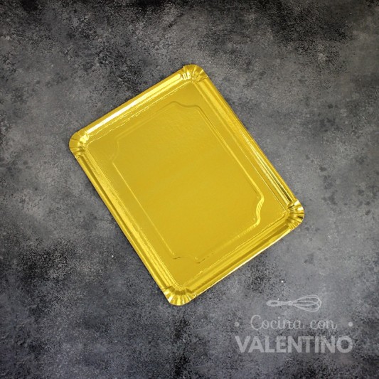 Plato Bandeja Carton Dorado (medida 22x28cm)