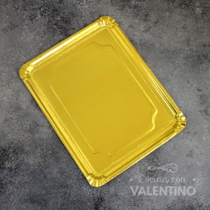 Plato Bandeja Carton Dorado (medida 34x42cm)