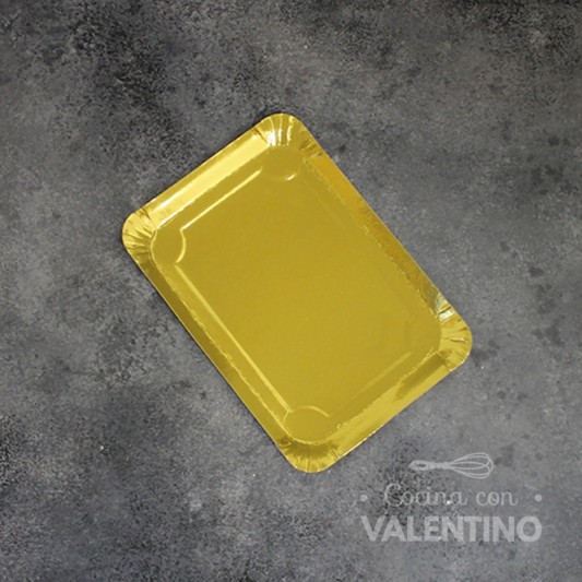 Plato Bandeja Carton Dorado (medida 18x24cm)