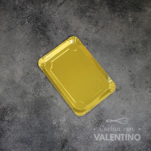Plato Bandeja Carton Dorado (medida 12x19cm)
