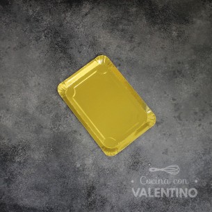 Plato Bandeja Carton Dorado (medida 10x16cm)