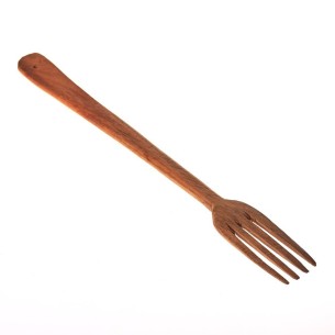 Tenedor Madera Grande Mango Plano - 30 Cm