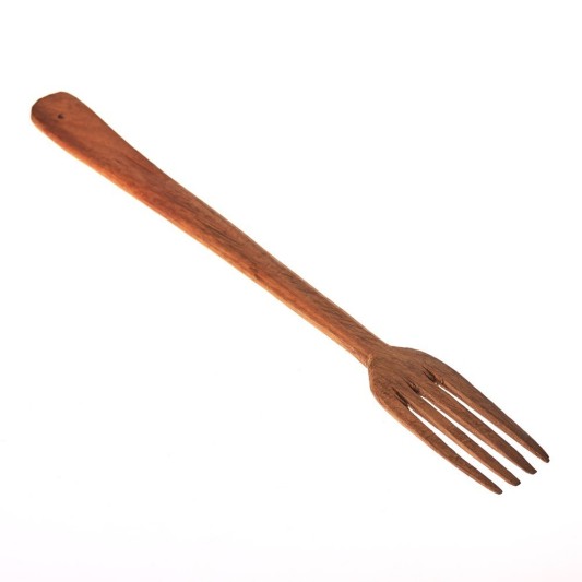 Tenedor Madera Grande Mango Plano - 30 Cm