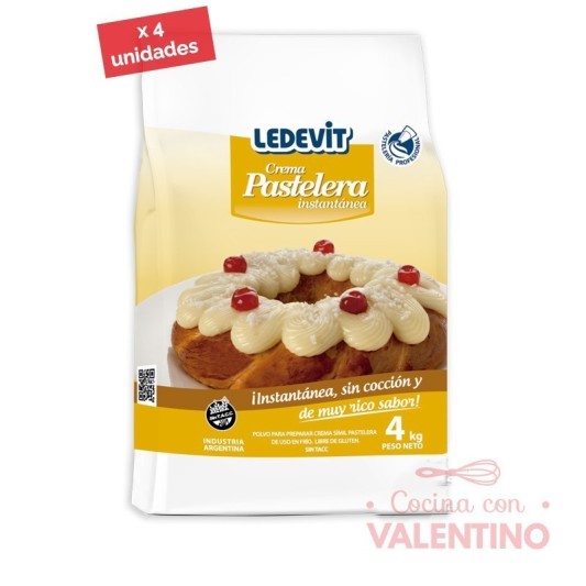 Crema Pastelera en Frio Ledevit - 4 Kg - Pack 4 Un