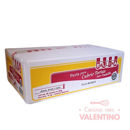 Pasta Cubretorta Ballina Vainilla - 500Grs - Pack 20 Un.