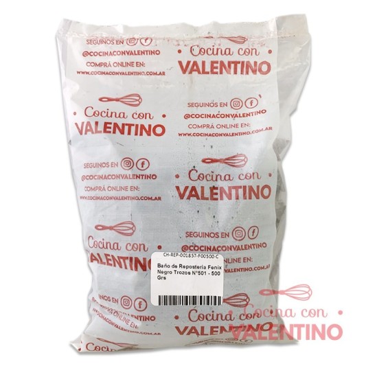 Baño de Reposteria Fenix Negro Trozos N°501 - 500 Grs