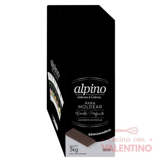 Baño de Moldeo Alpino Tableta Semiamargo - 500 Grs - Pack 6 Un