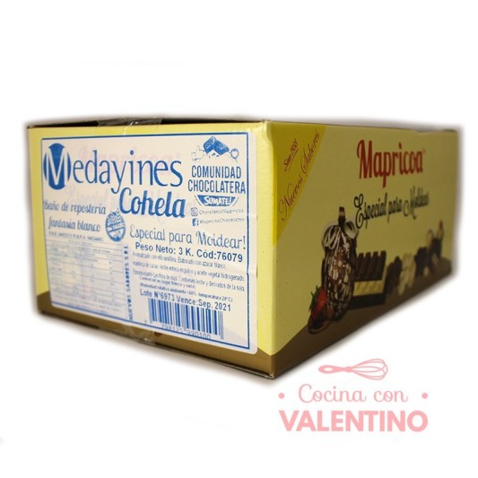 Baño de Moldeo Mapricoa Medayines Blanco - 1kg - Pack 3 Un