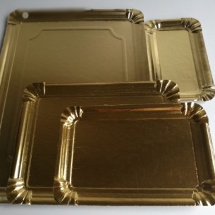 Plato Bandeja Carton Dorado
