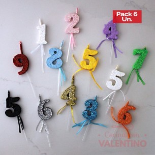 Vela Numero Telgopor - 1 Un (bulto Pack 6 Un.)