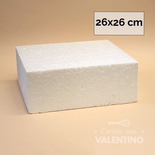 Torta Falsa Telgopor Cuadrada Alto 10 CM (medida 26x26cm)