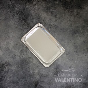 Plato Bandeja Carton Plateado (medida 12x19cm)