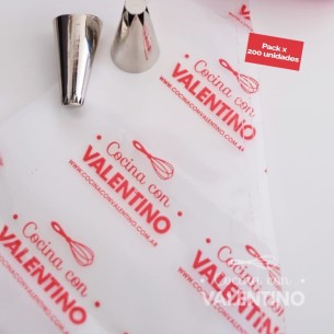Manga Descartable Logo Valentino 28x50 - 1 Un (bulto Bulto 200 U)