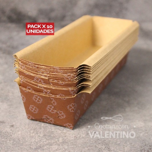 Molde Budin Papel 185x50x40 - 250 Grs - 1 Un (bulto Pack 10 Un.)