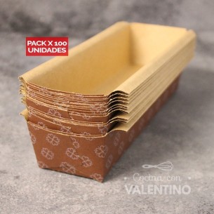 Molde Budin Papel 185x50x50  300 Grs - 1 Un (bulto Pack 100 Un.)