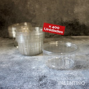 Pote Tapa Bisagra Mediano - 300 Grs - 1 Un (bulto Pack 400 Un.)