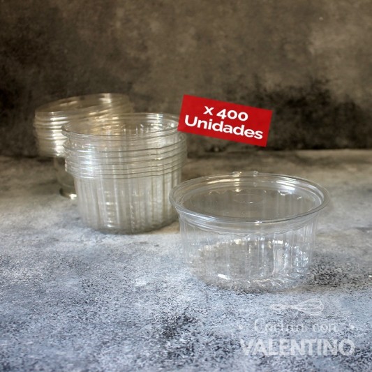 Pote Tapa Bisagra Mediano - 300 Grs - 1 Un (bulto Pack 400 Un.)
