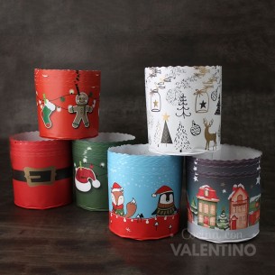 Molde Pan Dulce Papel Navidad 500 Grs - 1 Un (bulto Pack 10 Un.)