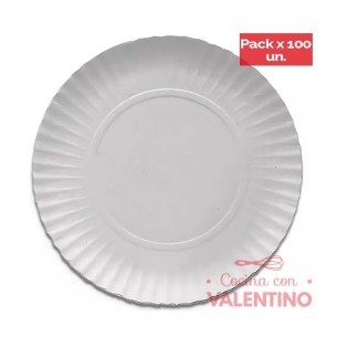Plato Bandeja Carton Gris N°16 33 Cm - 1 Un (bulto Pack 100 Un.)