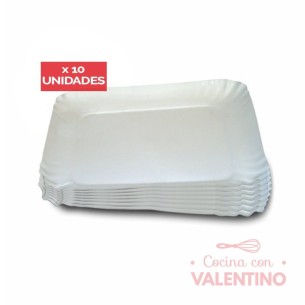 Plato Bandeja Carton Gris N°5 27x21 - 1 Un (bulto Pack 10 Un.)
