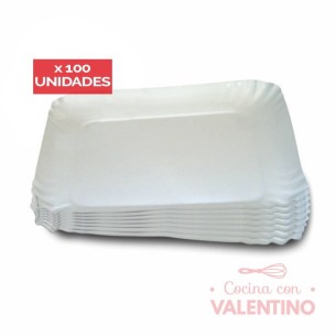 Plato Bandeja Carton Gris N°6 29x23 - 1 Un (bulto Pack 100 Un.)