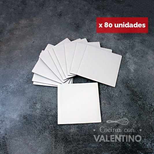 Base Cuadrada Carton Alprin Blanco 12x12 (bulto Pack 80 Un.)