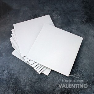 Base Cuadrada Carton Alprin Blanco 20x20 (bulto Pack 10 Un.)
