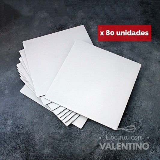 Base Cuadrada Carton Alprin Blanco 20x20 (bulto Pack 80 Un.)