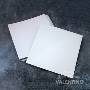 Base Cuadrada Carton Alprin Blanco 25x25 (bulto Pack 10 Un.)