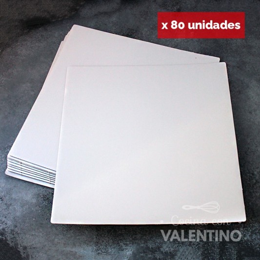 Base Cuadrada Carton Alprin Blanco 31x31 (bulto Pack 80 Un.)