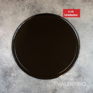 Plato Horno Negro Para Pizza - 30 Cm - 1 Un (bulto Pack 10 Un.)