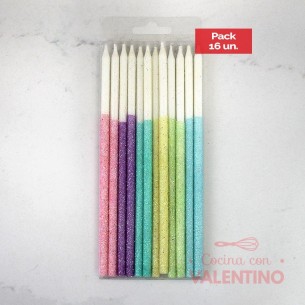 Vela Party Store Gibre Larga 15 Cm - 1 Un (bulto Pack 16 Un.)